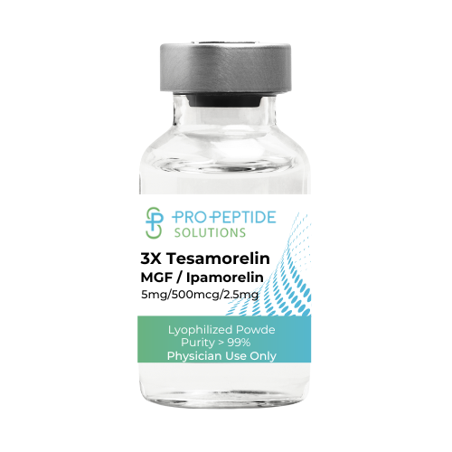 3X Blend | Tesamorelin (5mg) / MGF (500mcg) / Ipamorelin (2.5mg)