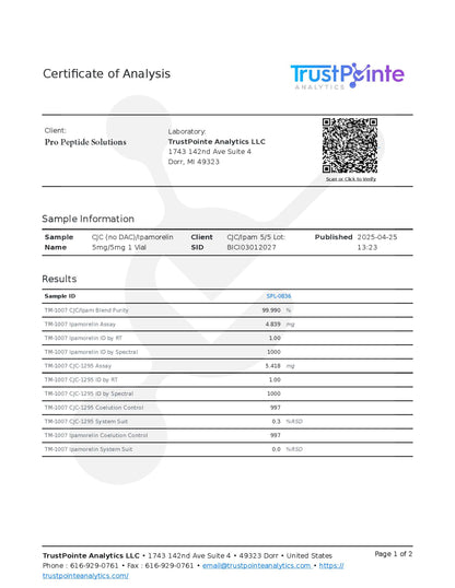 2X Blend | CJC-1295 (No DAC) (5mg)/Ipamorelin (5mg)