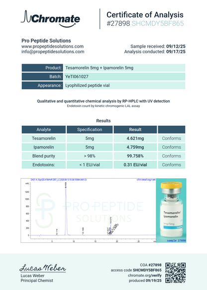 2X Blend | Tesamorelin (5mg)/Ipamorelin (5mg)
